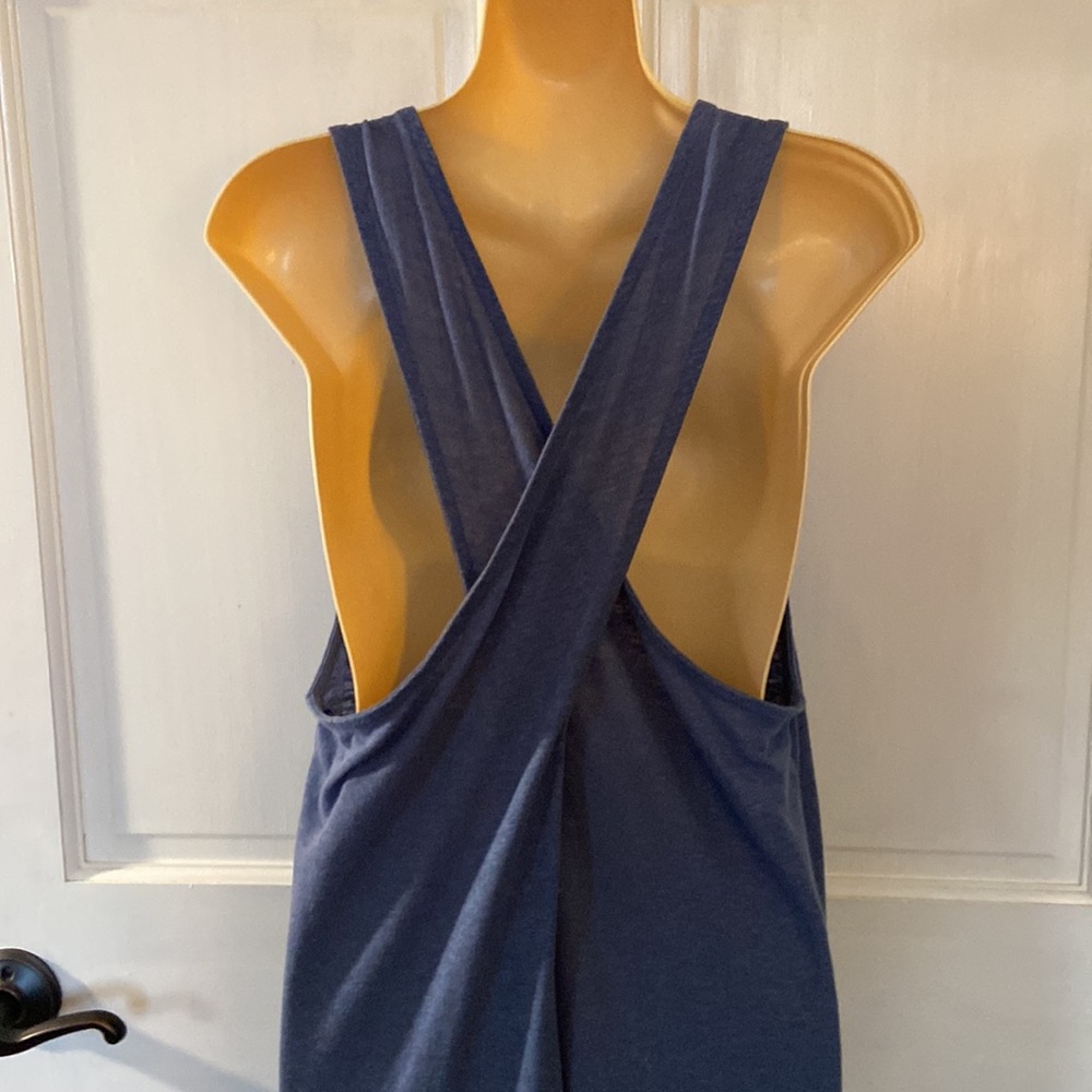 Aerie Maxi Cross Back Strap Linen Blend Dress Sz M - Picture 2 of 9